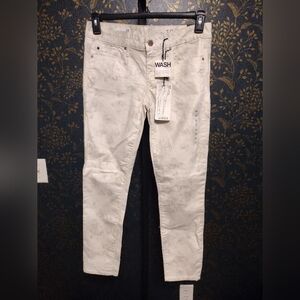 NEW Gap Always Skinny skimmer White Floral Jeans Pants